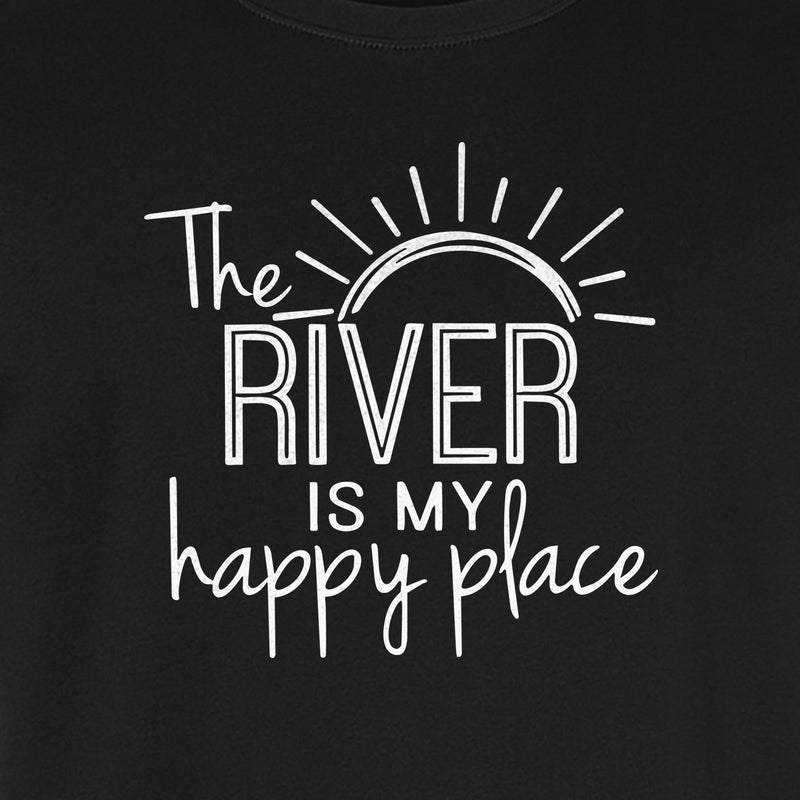 River Happy Place T-Shirt, Sunray Graphic for Kayakers, Campers and Outdoor Adventures