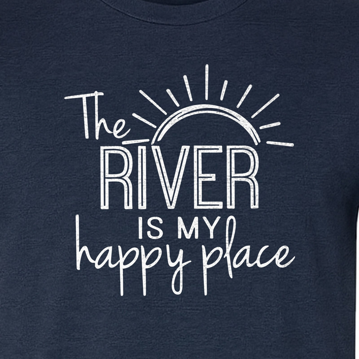 River Happy Place T-Shirt, Sunray Graphic for Kayakers, Campers and Outdoor Adventures