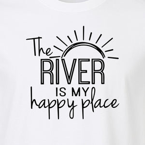 River Happy Place T-Shirt, Sunray Graphic for Kayakers, Campers and Outdoor Adventures
