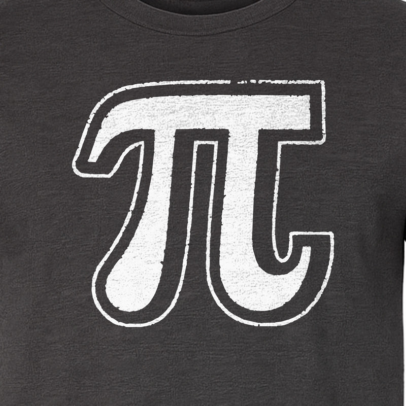 Pi Symbol T-Shirt, Distressed Math Design for Teachers, Engineers and Science Lovers