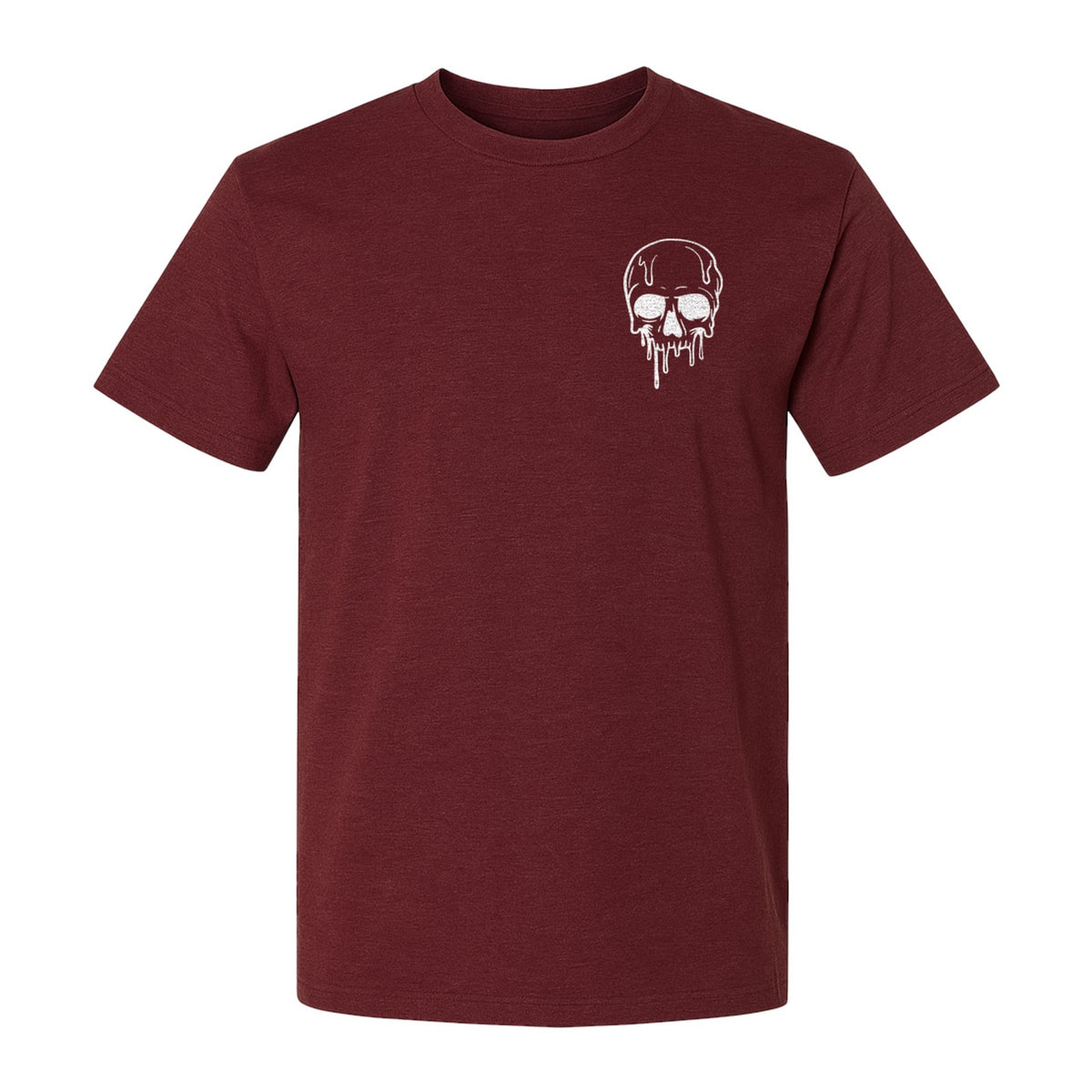 Melting Skull T-Shirt, Small Left Chest Graphic for Halloween Parties and Spooky Season