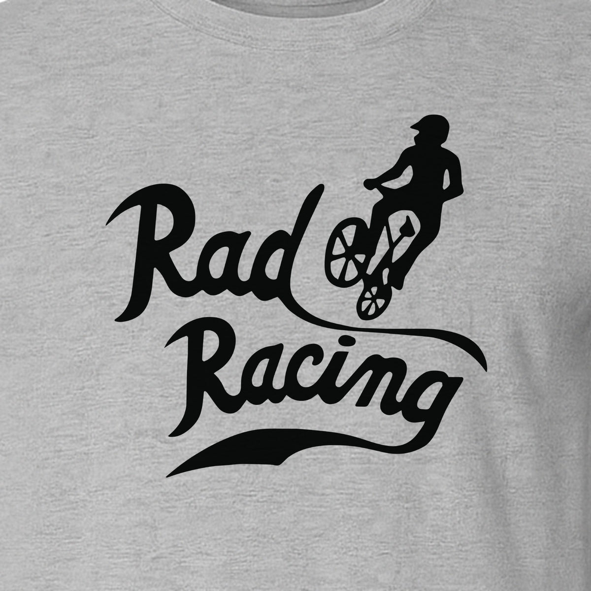 BMX T-Shirt, Rad Racing Script Graphic for Bicycle Riders and Retro Cycling Fans