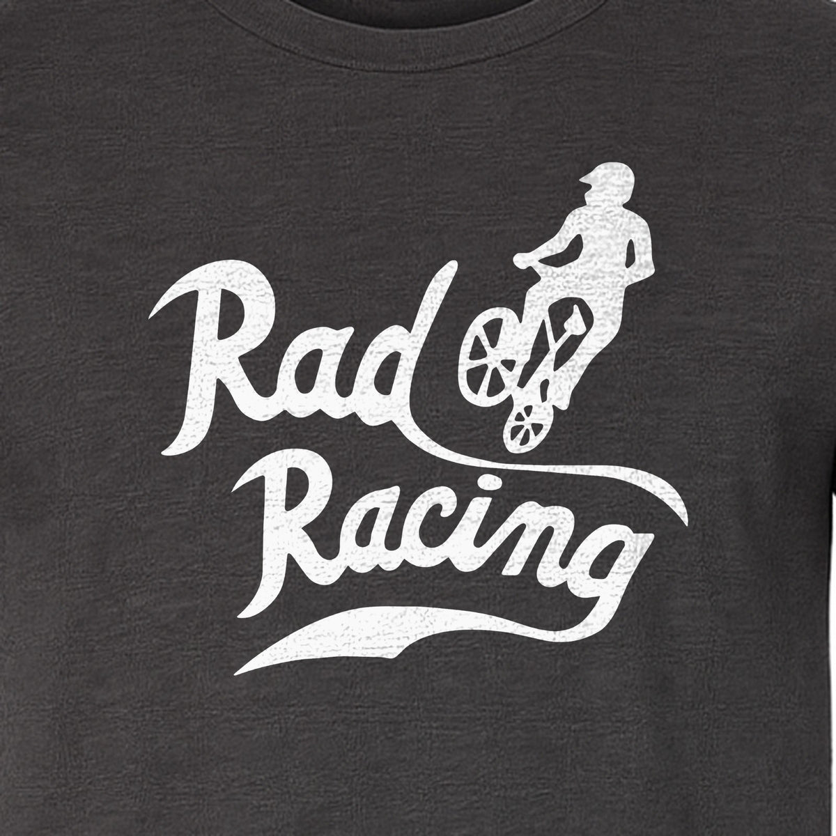 BMX T-Shirt, Rad Racing Script Graphic for Bicycle Riders and Retro Cycling Fans