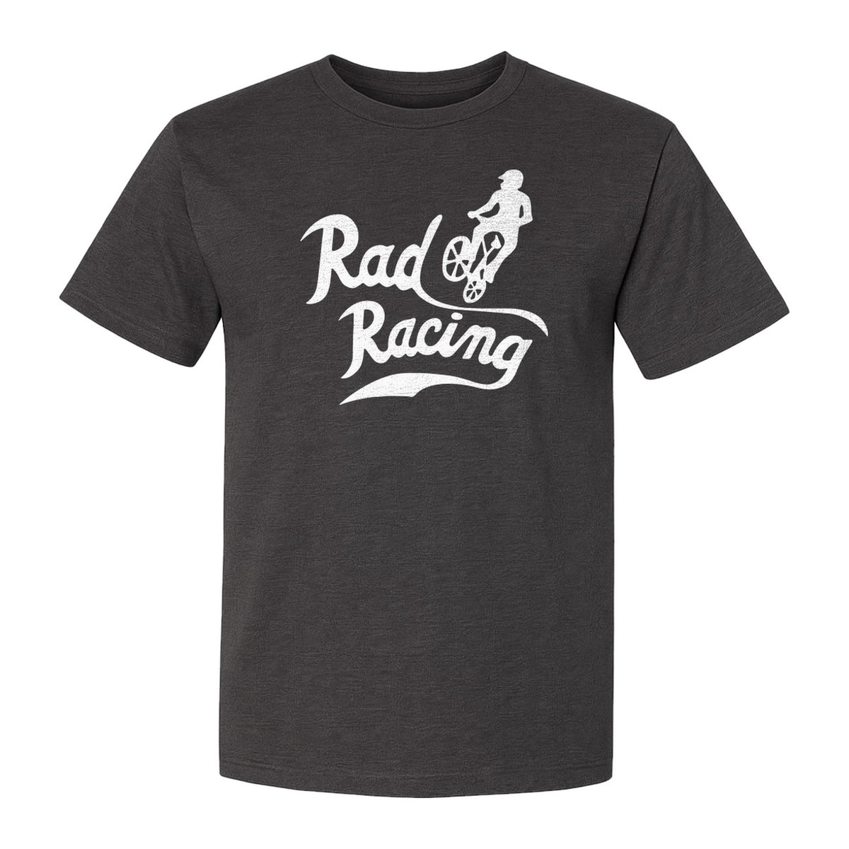 BMX T-Shirt, Rad Racing Script Graphic for Bicycle Riders and Retro Cycling Fans