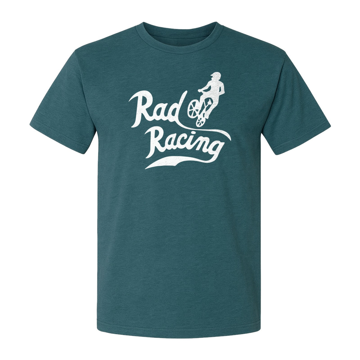 BMX T-Shirt, Rad Racing Script Graphic for Bicycle Riders and Retro Cycling Fans