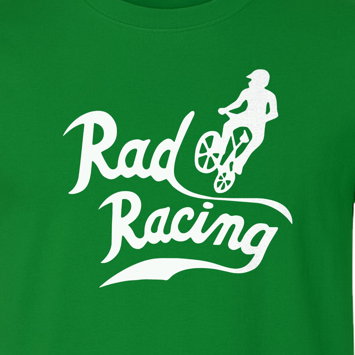 BMX T-Shirt, Rad Racing Script Graphic for Bicycle Riders and Retro Cycling Fans