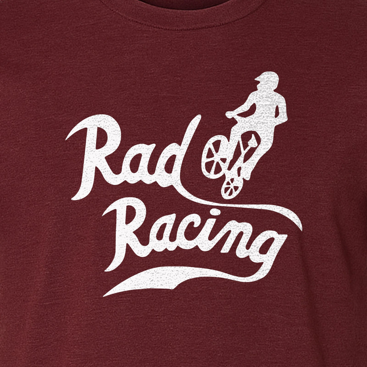 BMX T-Shirt, Rad Racing Script Graphic for Bicycle Riders and Retro Cycling Fans