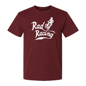 BMX T-Shirt, Rad Racing Script Graphic for Bicycle Riders and Retro Cycling Fans