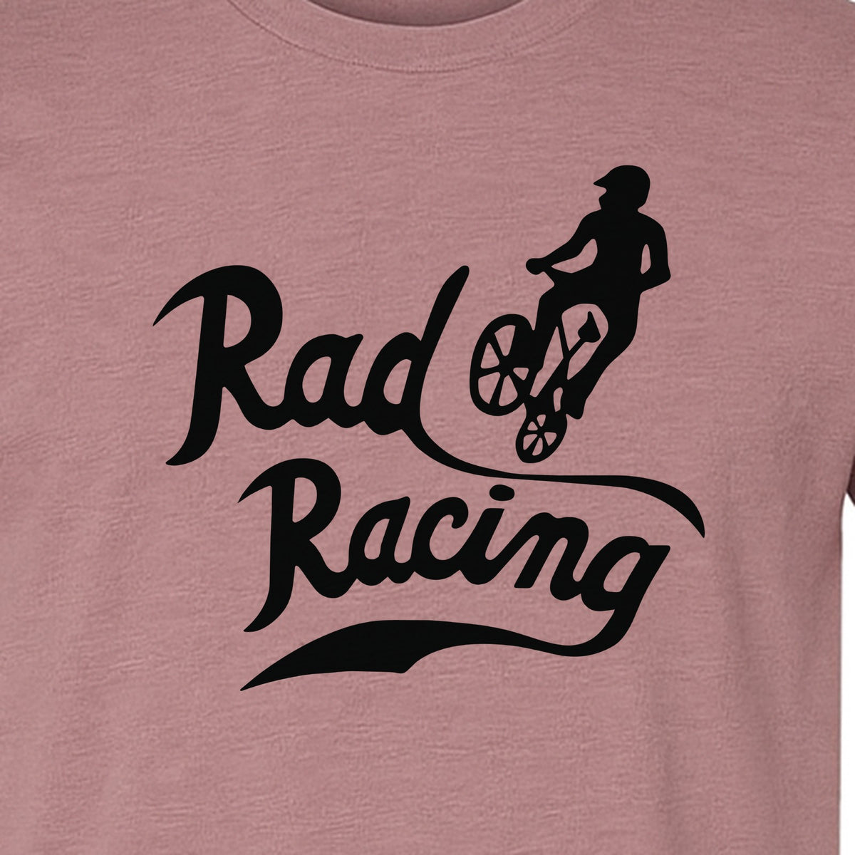 BMX T-Shirt, Rad Racing Script Graphic for Bicycle Riders and Retro Cycling Fans