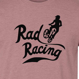 BMX T-Shirt, Rad Racing Script Graphic for Bicycle Riders and Retro Cycling Fans