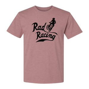 BMX T-Shirt, Rad Racing Script Graphic for Bicycle Riders and Retro Cycling Fans