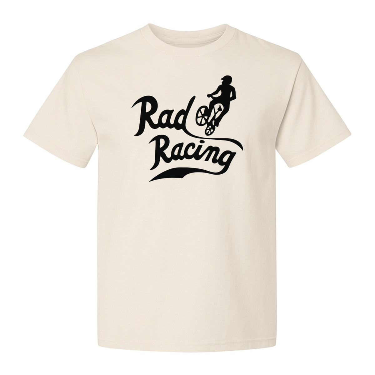 BMX T-Shirt, Rad Racing Script Graphic for Bicycle Riders and Retro Cycling Fans