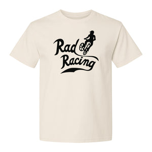 BMX T-Shirt, Rad Racing Script Graphic for Bicycle Riders and Retro Cycling Fans