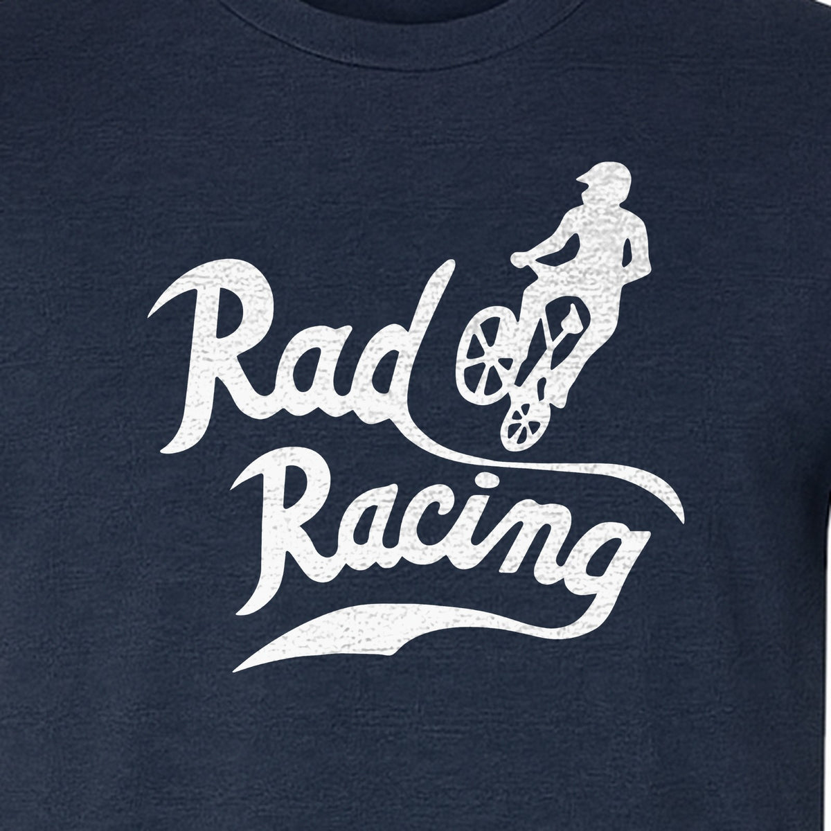 BMX T-Shirt, Rad Racing Script Graphic for Bicycle Riders and Retro Cycling Fans