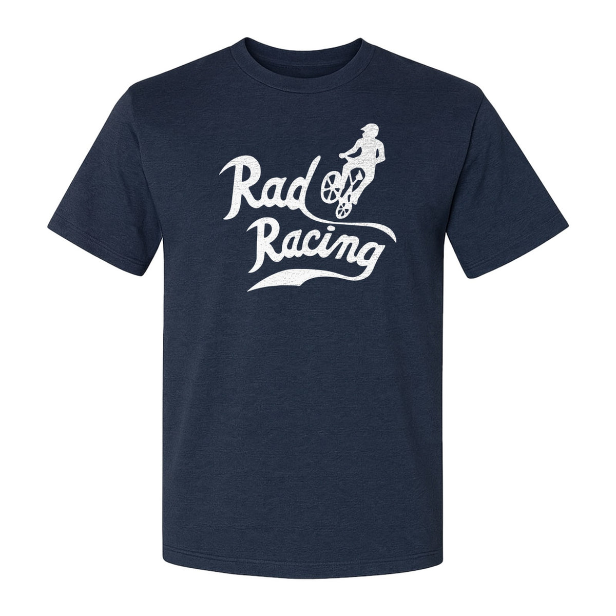 BMX T-Shirt, Rad Racing Script Graphic for Bicycle Riders and Retro Cycling Fans