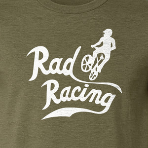 BMX T-Shirt, Rad Racing Script Graphic for Bicycle Riders and Retro Cycling Fans