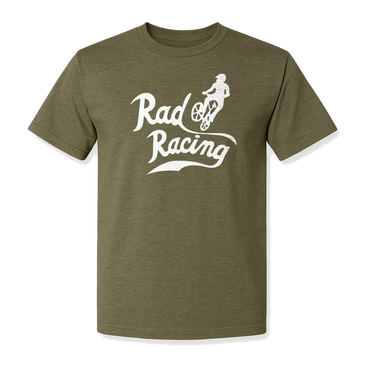 BMX T-Shirt, Rad Racing Script Graphic for Bicycle Riders and Retro Cycling Fans
