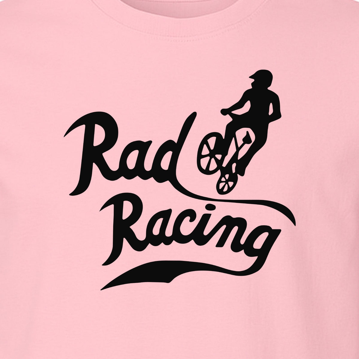 BMX T-Shirt, Rad Racing Script Graphic for Bicycle Riders and Retro Cycling Fans