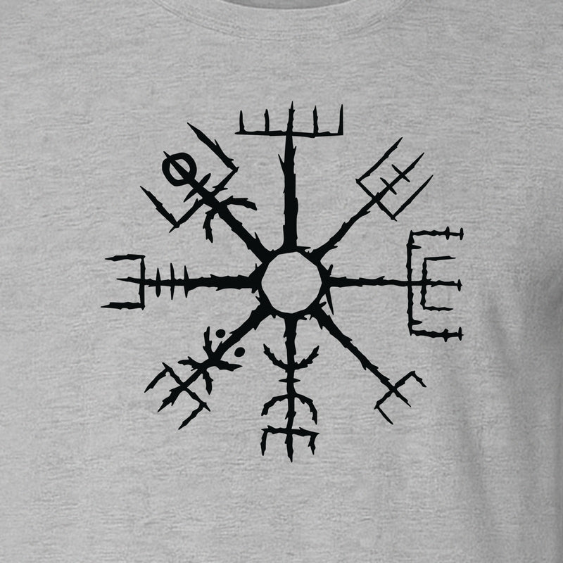 Vegvisir T-Shirt, Icelandic Runic Compass Design for Nordic Mythology Fans