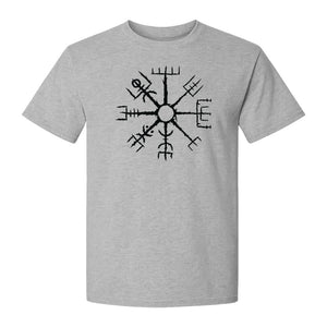 Vegvisir T-Shirt, Icelandic Runic Compass Design for Nordic Mythology Fans