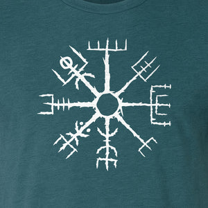Vegvisir T-Shirt, Icelandic Runic Compass Design for Nordic Mythology Fans