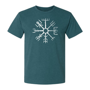 Vegvisir T-Shirt, Icelandic Runic Compass Design for Nordic Mythology Fans