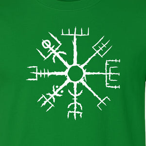 Vegvisir T-Shirt, Icelandic Runic Compass Design for Nordic Mythology Fans