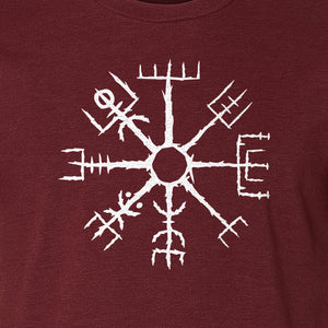 Vegvisir T-Shirt, Icelandic Runic Compass Design for Nordic Mythology Fans