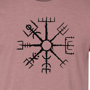 Vegvisir T-Shirt, Icelandic Runic Compass Design for Nordic Mythology Fans