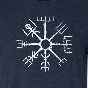 Vegvisir T-Shirt, Icelandic Runic Compass Design for Nordic Mythology Fans