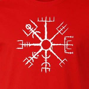 Vegvisir T-Shirt, Icelandic Runic Compass Design for Nordic Mythology Fans