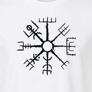 Vegvisir T-Shirt, Icelandic Runic Compass Design for Nordic Mythology Fans