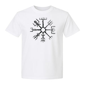 Vegvisir T-Shirt, Icelandic Runic Compass Design for Nordic Mythology Fans