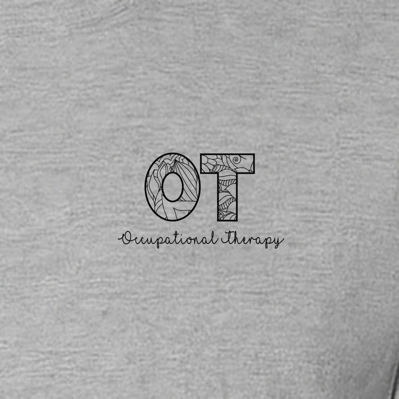 Occupational Therapy T-Shirt, OT Pocket Print with Line Art Lettering for Therapists and Students