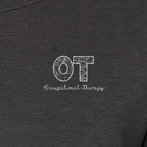 Occupational Therapy T-Shirt, OT Pocket Print with Line Art Lettering for Therapists and Students