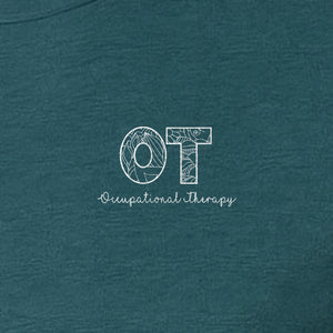 Occupational Therapy T-Shirt, OT Pocket Print with Line Art Lettering for Therapists and Students