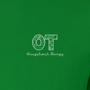 Occupational Therapy T-Shirt, OT Pocket Print with Line Art Lettering for Therapists and Students
