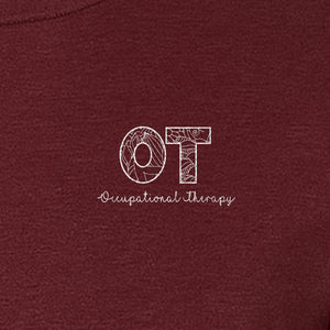 Occupational Therapy T-Shirt, OT Pocket Print with Line Art Lettering for Therapists and Students