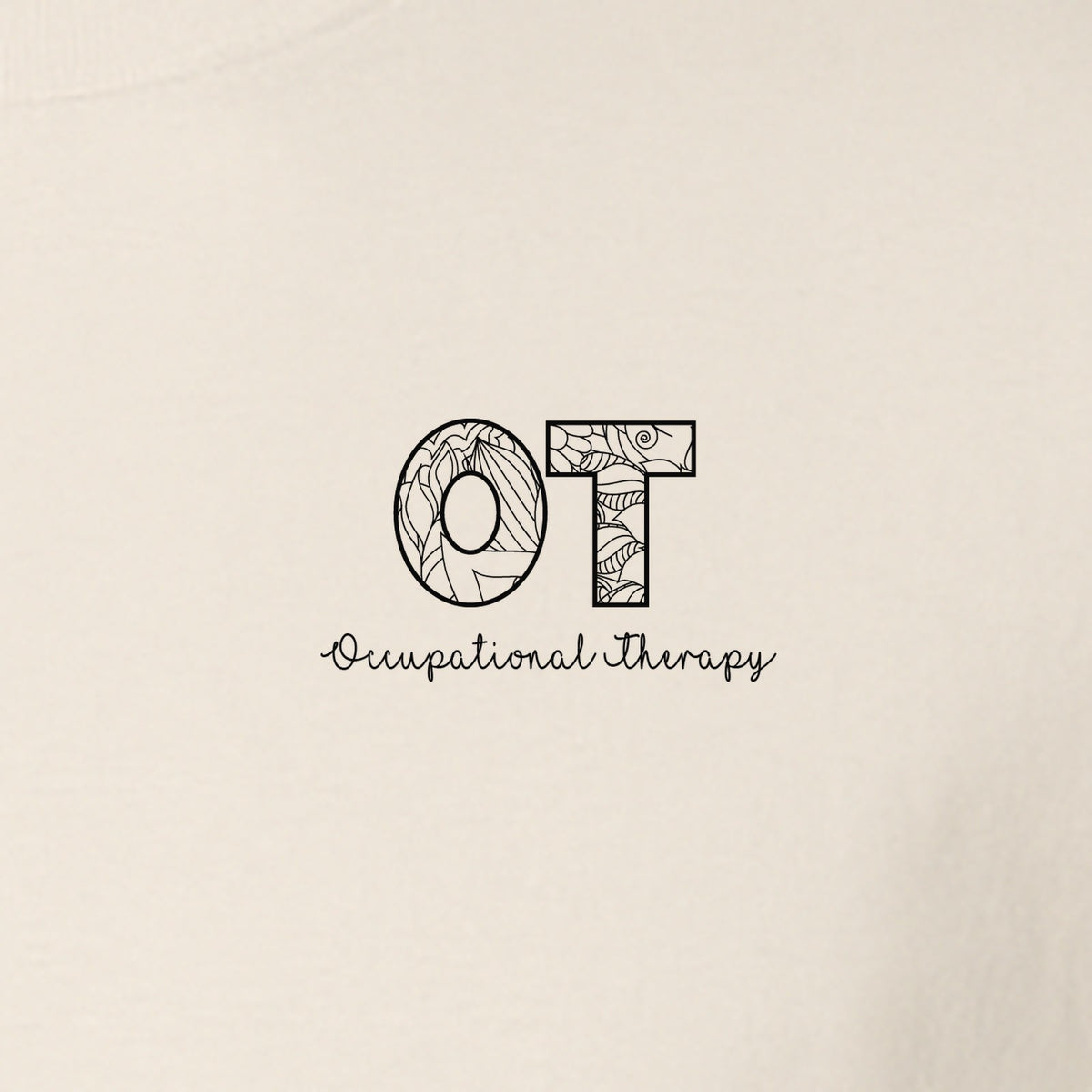 Occupational Therapy T-Shirt, OT Pocket Print with Line Art Lettering for Therapists and Students