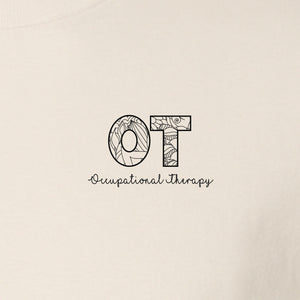 Occupational Therapy T-Shirt, OT Pocket Print with Line Art Lettering for Therapists and Students