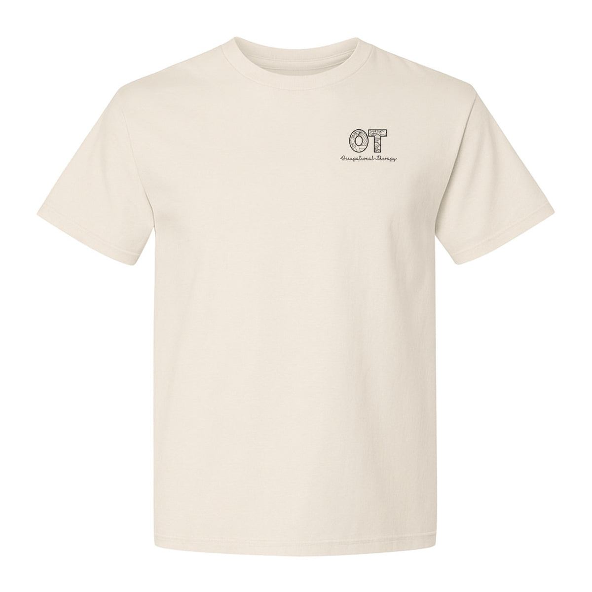 Occupational Therapy T-Shirt, OT Pocket Print with Line Art Lettering for Therapists and Students