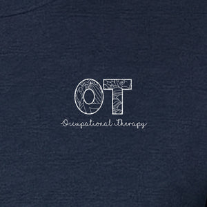 Occupational Therapy T-Shirt, OT Pocket Print with Line Art Lettering for Therapists and Students