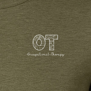 Occupational Therapy T-Shirt, OT Pocket Print with Line Art Lettering for Therapists and Students