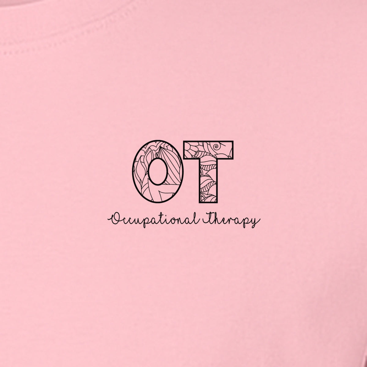 Occupational Therapy T-Shirt, OT Pocket Print with Line Art Lettering for Therapists and Students