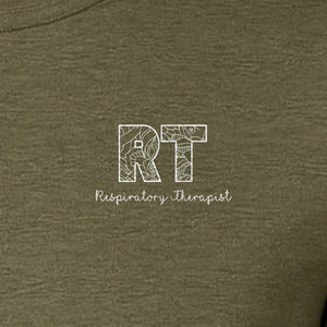 Respiratory Therapist T-Shirt, RT Pocket Print for Lung Care Professionals, Graduates and Coworkers