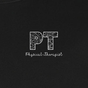 Physical Therapist T-Shirt, Floral PT Pocket Design for Therapy Professionals and Graduation Gifts