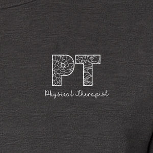 Physical Therapist T-Shirt, Floral PT Pocket Design for Therapy Professionals and Graduation Gifts