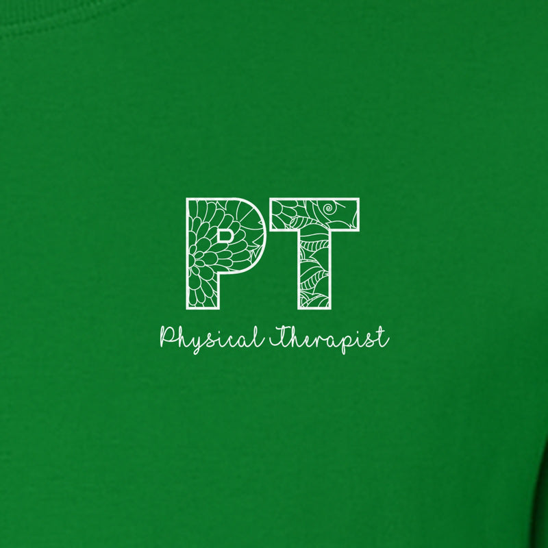 Physical Therapist T-Shirt, Floral PT Pocket Design for Therapy Professionals and Graduation Gifts