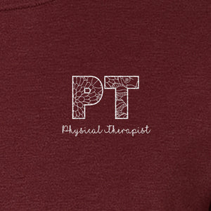 Physical Therapist T-Shirt, Floral PT Pocket Design for Therapy Professionals and Graduation Gifts