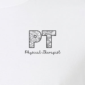 Physical Therapist T-Shirt, Floral PT Pocket Design for Therapy Professionals and Graduation Gifts